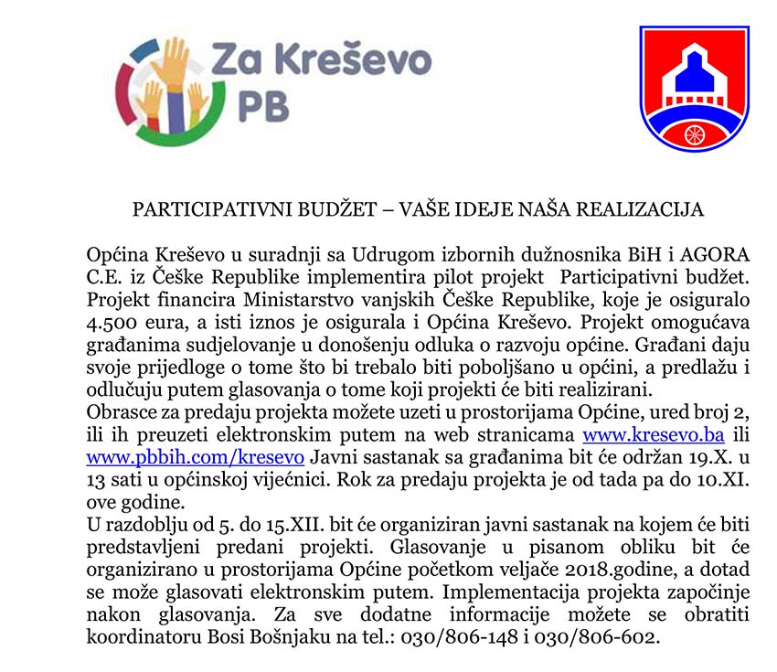 Participativni budžet - vaša ideja, naša realizacija