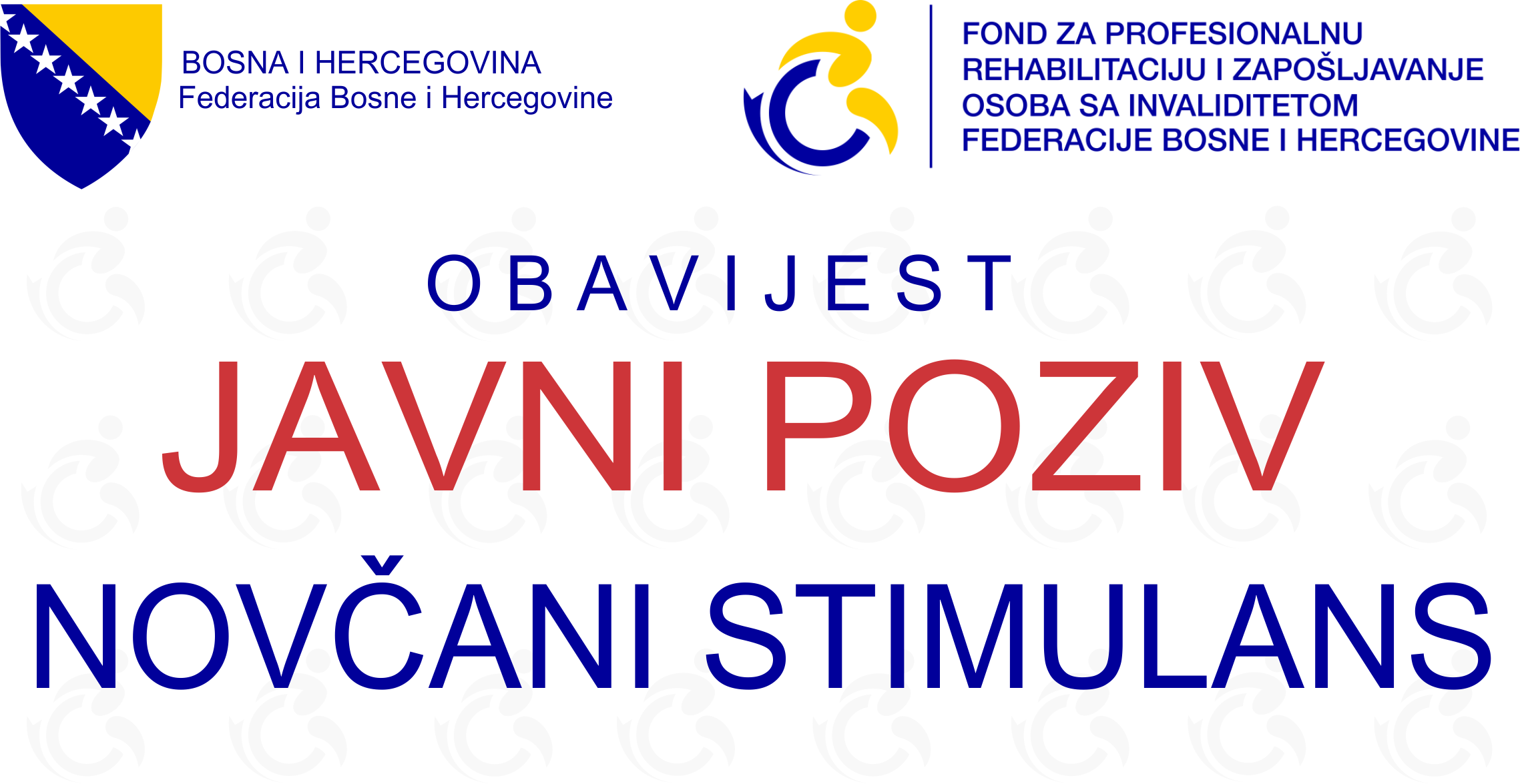 Javni poziv za dodjelu novčanog stimulansa za novo zapošljavanje osoba s invaliditetom u 2023. godini