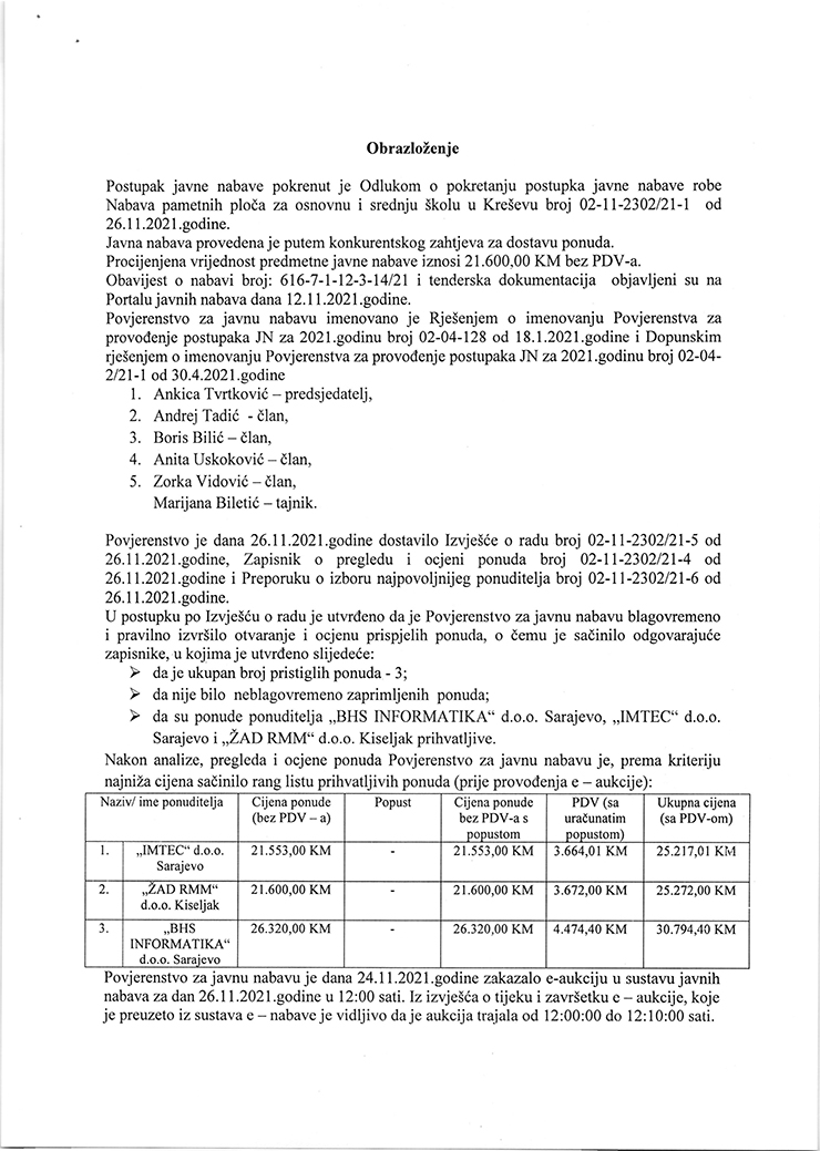 Odluka o izboru najpovoljnijeg ponuditelja 002 1 2