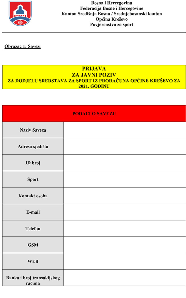 Prijava savezi 1 1