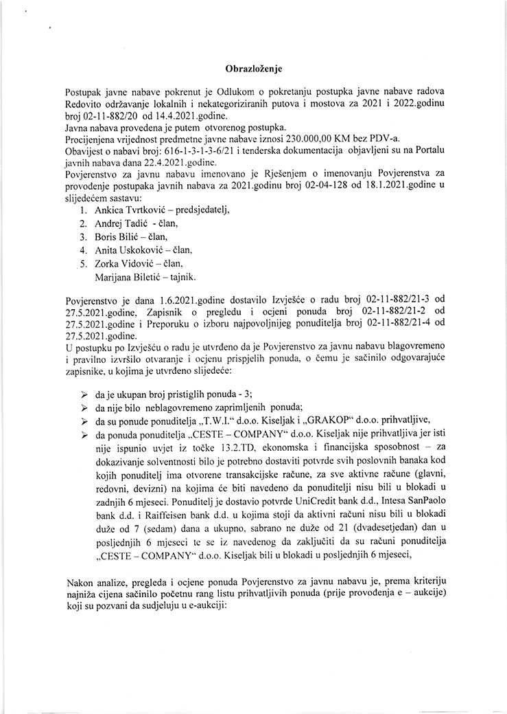 jjODLUKA O IZBORU NAJPOVOLJNIJEG PONUDITELJA 2 2