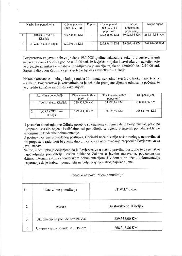 jjODLUKA O IZBORU NAJPOVOLJNIJEG PONUDITELJA 2 3